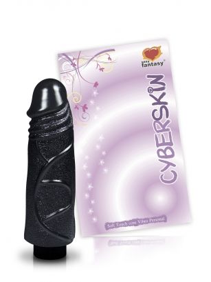 Pênis em Cyber Skin c/ vibro s/ escroto - 14 x 5cm - Negro -